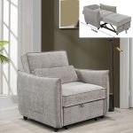 FABIAN 1 Seater Sofa Bed-Light Grey - Image 3