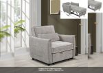 FABIAN 1 Seater Sofa Bed-Light Grey - Image 5