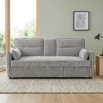 FABIAN 3 Seater XL Size Sofa Bed-Light Grey