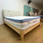 FARO Solid Ash Wood Cushion Headboard Bed-Natural - Image 4