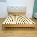 FARO Solid Ash Wood Cushion Headboard Bed-Natural - Image 8