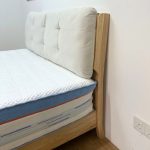 FARO Solid Ash Wood Cushion Headboard Bed-Natural - Image 9