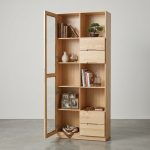 GALLE 200cm Solid Ash With Glass Door File Cabinet-Natural - Image 3