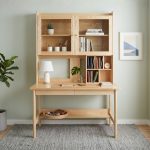 GALLE 120cm Wooden Study Desk With Hutch-Natural