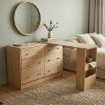 GALLE Solid Ash Wood Extendable Dressing Table-Natural - Image 2
