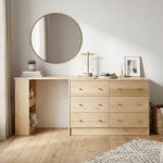 GALLE Solid Ash Wood Extendable Dressing Table-Natural