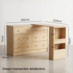 GALLE Solid Ash Wood Extendable Dressing Table-Natural - Image 5