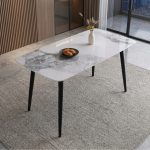 DORRIE 4 Seater Sintered Stone Dining Table-Grey - Image 2