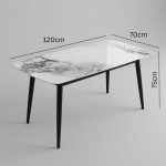 DORRIE 4 Seater Sintered Stone Dining Table-Grey - Image 5