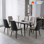 GRANO 6 Seater Sintered Stone Dining Set-Beige