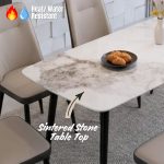 GRANO 6 Seater Sintered Stone Dining Set-Beige - Image 5