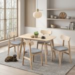 LINDA 4 Seater Pet Friendly Dining Set-Natural