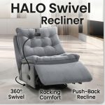 HALO Swivel Recliner Rocking Sofa-Grey - Image 6