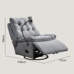 HALO Swivel Recliner Rocking Sofa-Beige - Image 7