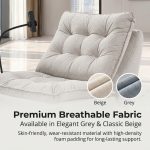 HALO Swivel Recliner Rocking Sofa-Beige - Image 2