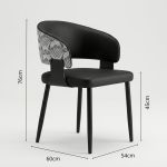 HANCOOK Dining Arm Chair-Black - Image 3