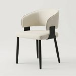 HANCOOK Dining Arm Chair-Cream - Image 3