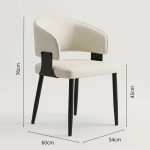 HANCOOK Dining Arm Chair-Cream - Image 5