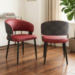 HANCOOK Dining Arm Chair-Maroon