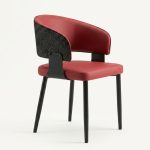 HANCOOK Dining Arm Chair-Maroon - Image 2