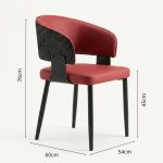 HANCOOK Dining Arm Chair-Maroon - Image 5