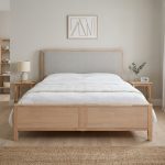HELSINKI Full Solid Wood Queen King Bed Frame-White Wash - Image 3