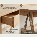 HELSINKI 120cm Full Solid Wood Study Desk-Natural - Image 4