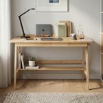 HELSINKI 120cm Full Solid Wood Study Desk-Natural