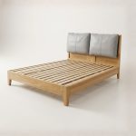 HOUSTON Solid Ash Wood Cushion Headboard Bed-Natural - Image 8
