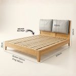 HOUSTON Solid Ash Wood Cushion Headboard Bed-Natural - Image 9