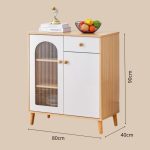 IVES 80cm Compact Sideboard-Oak+White - Image 6