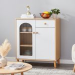 IVES 80cm Compact Sideboard-Oak+White - Image 3