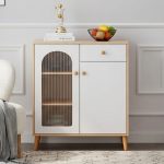 IVES 80cm Compact Sideboard-Oak+White
