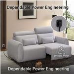 JUNO 2 Seater Electric Extendable Sofa-Light Grey - Image 5