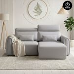 JUNO 2 Seater Electric Extendable Sofa-Light Grey
