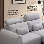 JUNO 2 Seater Electric Extendable Sofa-Light Grey - Image 4