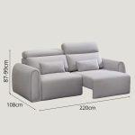 JUNO 2 Seater Electric Extendable Sofa-Light Grey - Image 2