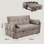 KINETIX 2 Seater Sofa Bed-Brown - Image 4