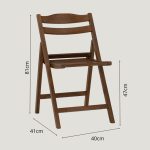 [Pair of 2] LEERA Solid Wood Folding Chair- 2 Colors - Image 4