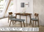 LINDA 4 Seater With Bench Pet Friendly Dining Set-Walnut - Image 3