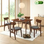 LINDA 4 Seater Pet Friendly Dining Set-Walnut