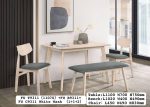 LINDA 4 Seater With Bench Pet Friendly Dining Set-White Wash - Image 3
