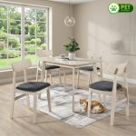 LINDA 4 Seater Pet Friendly Dining Set-White Wash