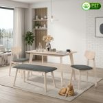 LINDA 4 Seater With Bench Pet Friendly Dining Set-White Wash - Image 2