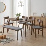 LINDA 6 Seater With Bench Pet Friendly Dining Set-Walnut - Image 2