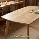 LINDA 110/ 140cm Full Solid Rubberwood Dining Table-Natural - Image 4