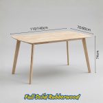 LINDA 110/ 140cm Full Solid Rubberwood Dining Table-Natural - Image 3