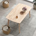 LINDA 110/ 140cm Full Solid Rubberwood Dining Table-Natural - Image 2
