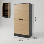 LIVIO 2 Door Shoe Cabinet-Oak+Black - Image 3