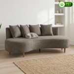 LUCID 3 Seater Pet Friendly Curved Sofa-Khaki - Image 5